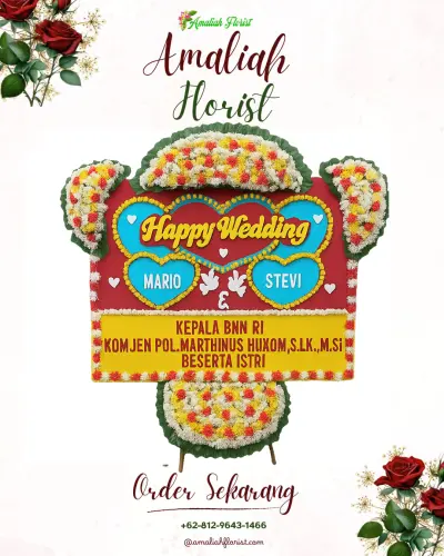 Karangan Papan Bunga Pernikahan di Wonogriyo